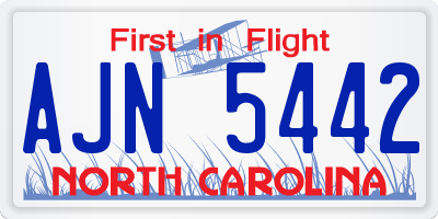 NC license plate AJN5442