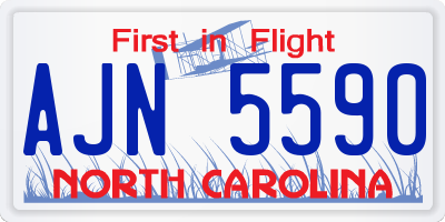 NC license plate AJN5590