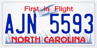 NC license plate AJN5593