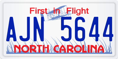 NC license plate AJN5644