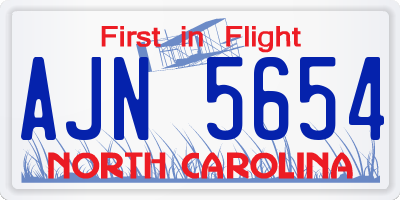 NC license plate AJN5654