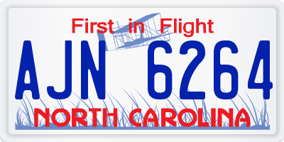 NC license plate AJN6264
