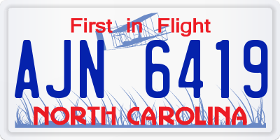 NC license plate AJN6419