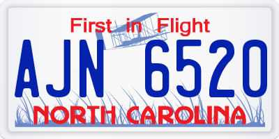 NC license plate AJN6520