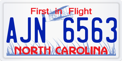 NC license plate AJN6563