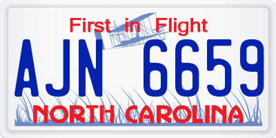 NC license plate AJN6659