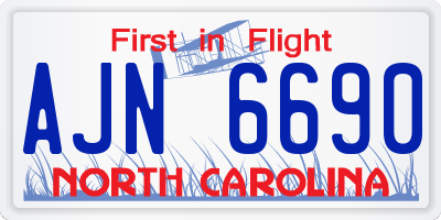 NC license plate AJN6690