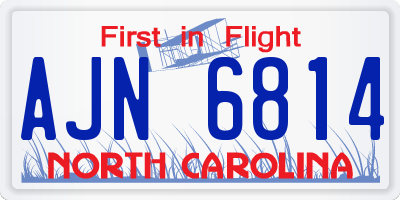 NC license plate AJN6814