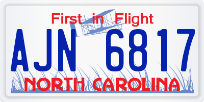NC license plate AJN6817