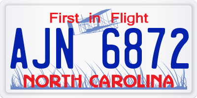 NC license plate AJN6872