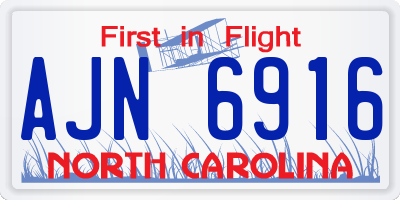 NC license plate AJN6916
