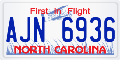 NC license plate AJN6936