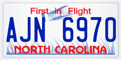 NC license plate AJN6970