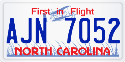 NC license plate AJN7052