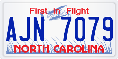 NC license plate AJN7079