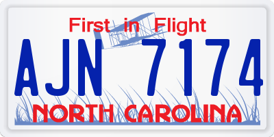 NC license plate AJN7174