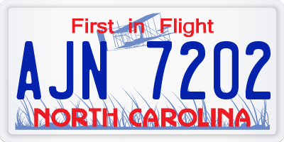 NC license plate AJN7202