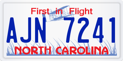 NC license plate AJN7241