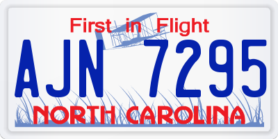 NC license plate AJN7295