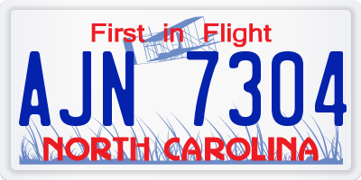 NC license plate AJN7304