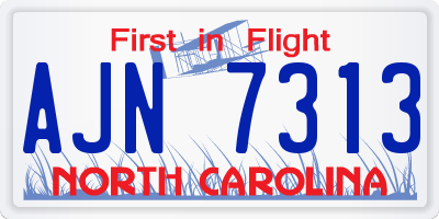 NC license plate AJN7313
