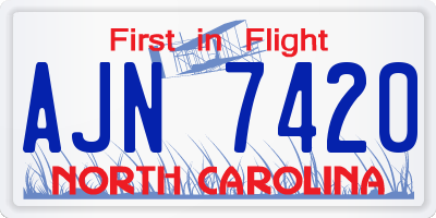 NC license plate AJN7420