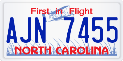 NC license plate AJN7455