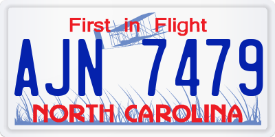 NC license plate AJN7479