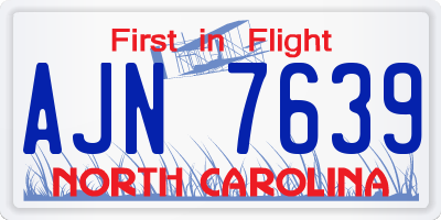 NC license plate AJN7639