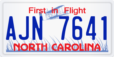 NC license plate AJN7641