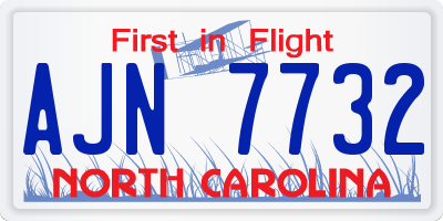 NC license plate AJN7732
