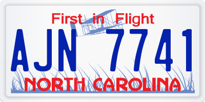 NC license plate AJN7741