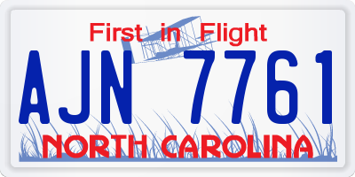 NC license plate AJN7761