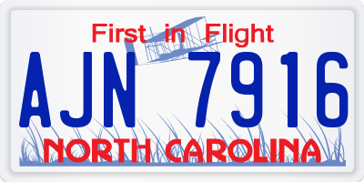 NC license plate AJN7916