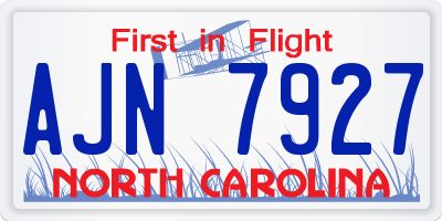 NC license plate AJN7927