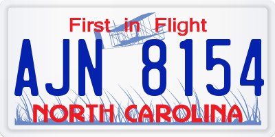 NC license plate AJN8154