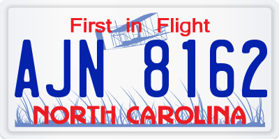 NC license plate AJN8162
