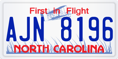 NC license plate AJN8196