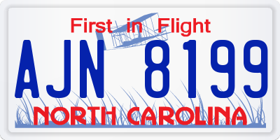 NC license plate AJN8199