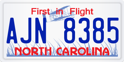 NC license plate AJN8385