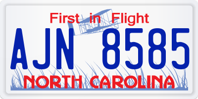 NC license plate AJN8585