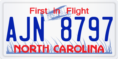 NC license plate AJN8797