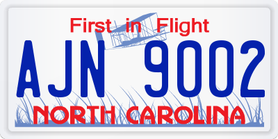 NC license plate AJN9002