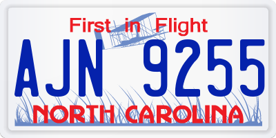 NC license plate AJN9255