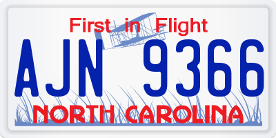 NC license plate AJN9366