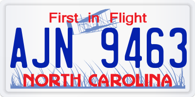 NC license plate AJN9463