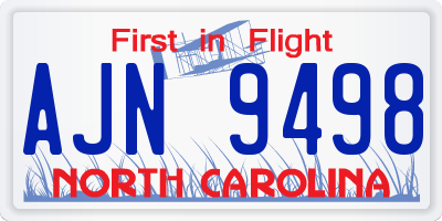 NC license plate AJN9498