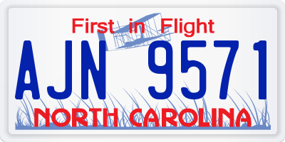 NC license plate AJN9571
