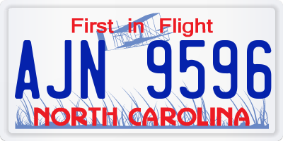 NC license plate AJN9596
