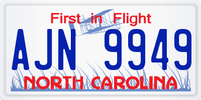NC license plate AJN9949